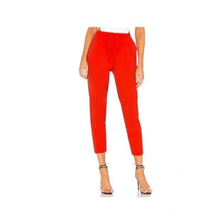 NBD X Naven Anne Ankle Pants Size XS Neon Red High Rise Drawstring Waist Pockets